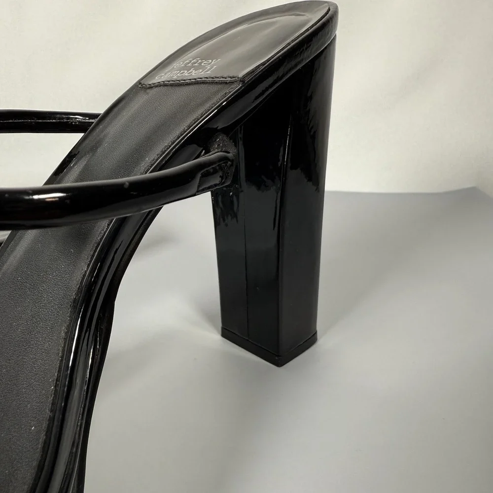 Jeffrey Campbell Hustler Platform‎ Heel Black Patent Leather 7.5